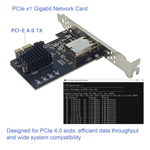 LICAEVEY PCIe X1 10 Network Card, Adaptador Ethernet PCIe 4.0 RTL8127AT 10Gb para Escritorio y Servidor miniatura 3