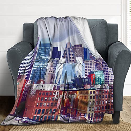 Couverture flanelle Boston pour canapé plaid doux anti frisson canapé - 8