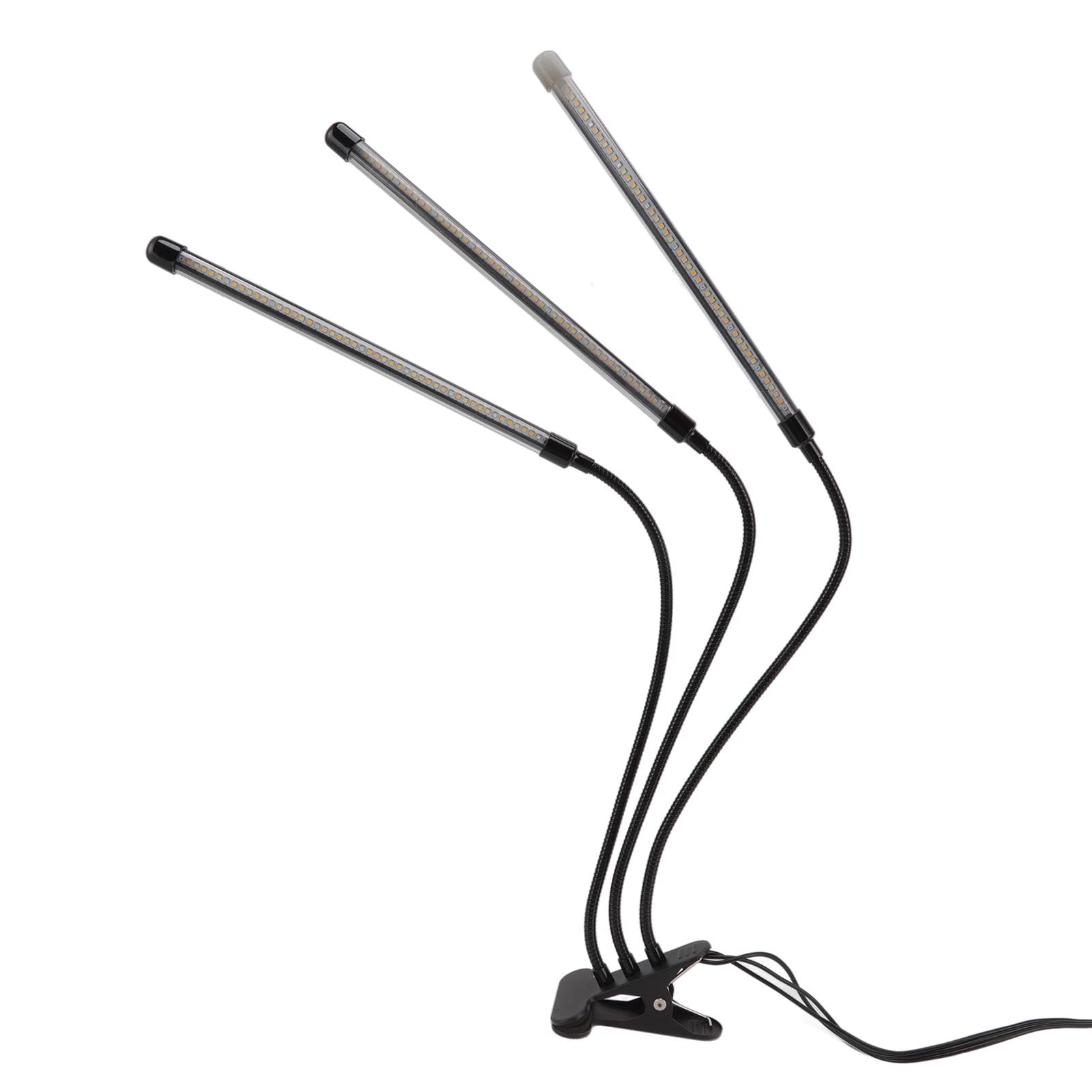 GooingTop LED-Wachstumslicht, 3-Kopf-Clip-Pflanzenlicht, 3-Kopf-Clip-Pflanzenwachstumslampe, 3-Kopf-Clip-LED-Wachstumslicht, Dimmbare USB-LED-Pflanzenwachstumslampe mit Timer für