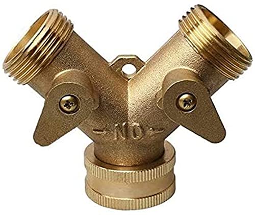 Raccord de tuyau en laiton RJJ avec double vanne réglable pour connecteur de jardin 3/4 - 2