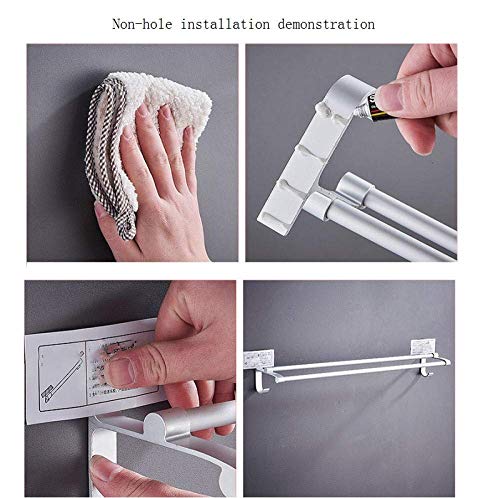 Double tringle porte-serviettes compacte 50CM pour optimiser les petits espaces