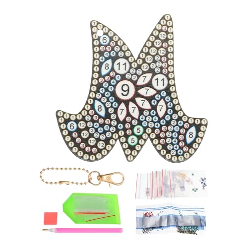 Peinture diamant lettre M scintillante en kit de porte-clés DIY 5D