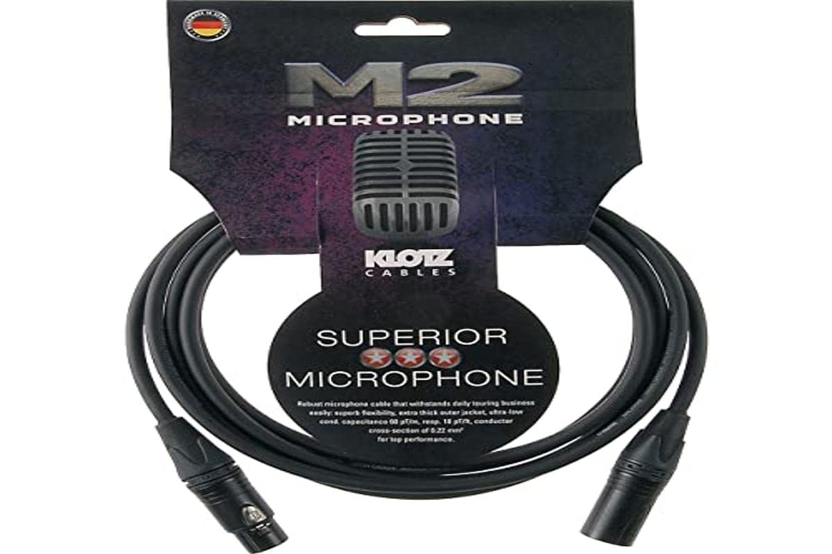 Klotz M-2 - Cable para micrófono (15 m, XLR, XLR, M), color negro