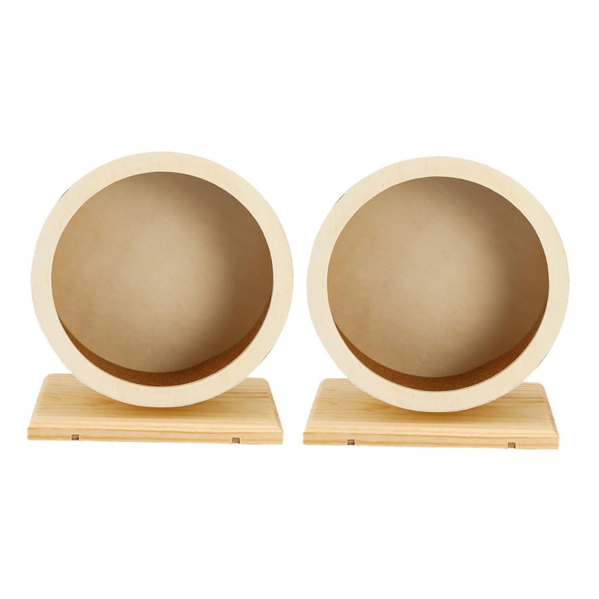 UPKOCH 2piezas Rueda de Hámster Silenciosa para Correr de Madera con Corcho para Chinchillas Cobayas y Erizos Juguete de Ejercicio