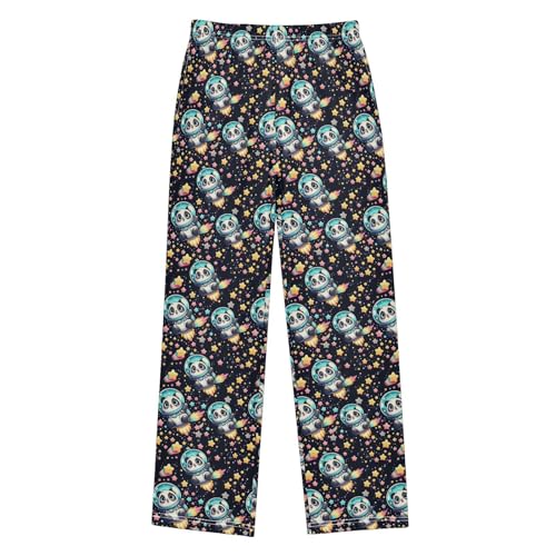 ALAZA Cartoon Space Panda Star Pajama Lounge Pants Long Sleep Pajama Bottoms with Pockets