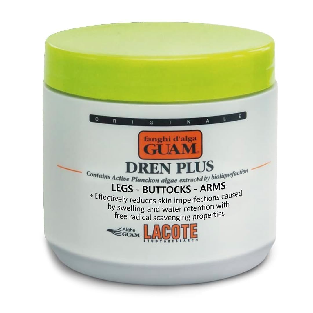 Guam Anti-Cellulite Dren Plus Crème Drainante de Boue aux Algues Marines - Lutte Contre les Imperfections Cutanées - Réduit les Amas Graisseux - Fermeté et Élasticité de la Peau - 500g