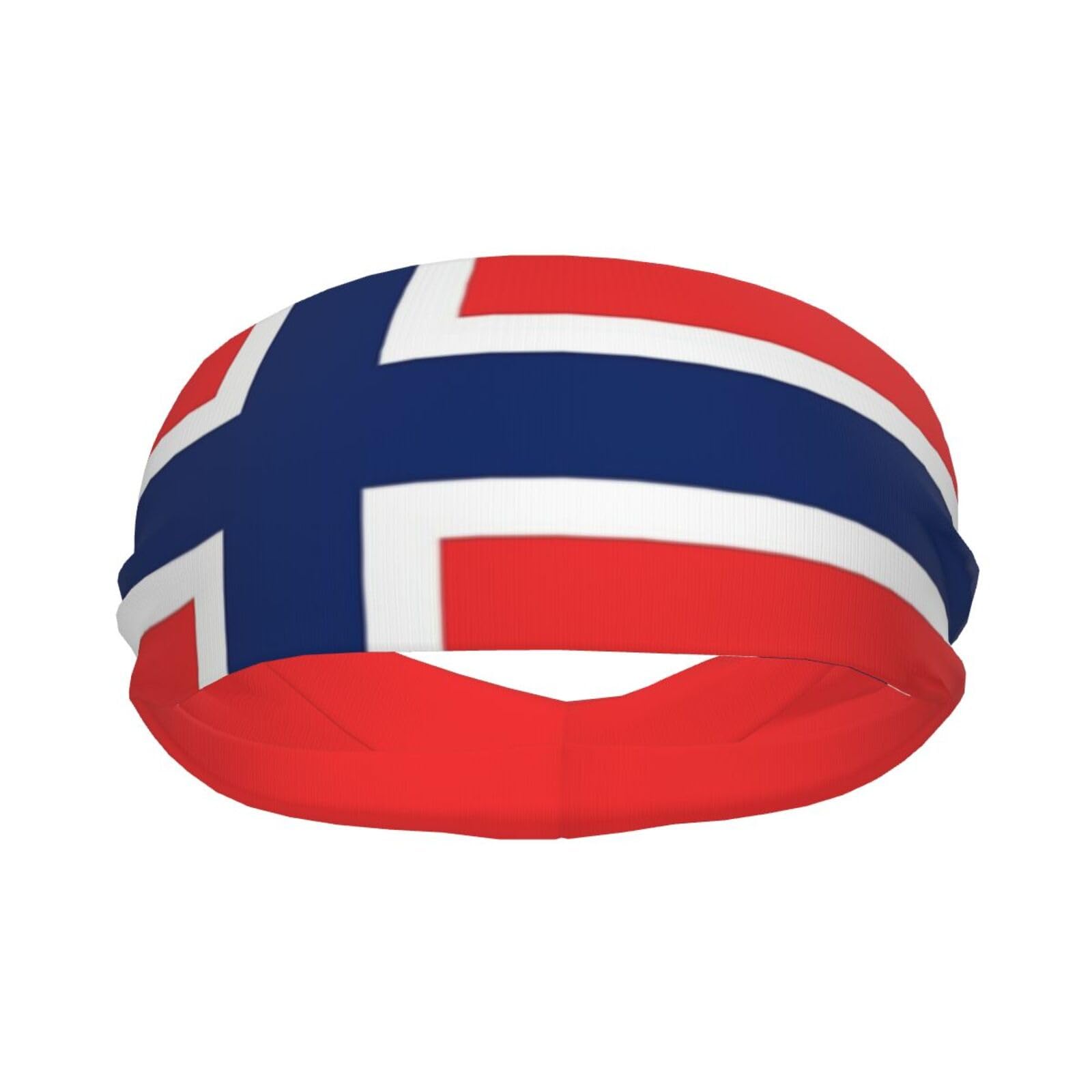 Cute Norway Flag Workout Headbands for Women Men Sports Sweatbands Norwegian Hairbands for Running Fitness Cycling
