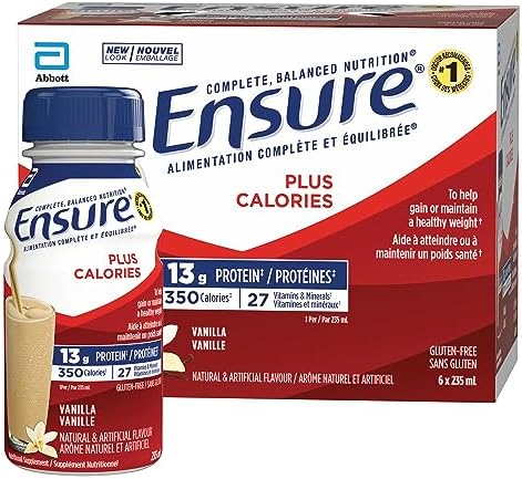 Ensure Plus Calories, Nutritional Supplement Shake, To Help With Healthy Weight Gain Or Maintenance, Vanilla, 6 x 235-mL Bottles