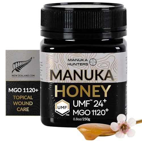 Image of Manuka Hunters UMF 24+ /MGO 1120+ Certified New Zealand Manuka Honey - 8.8oz /250g Jar