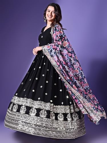 Image of Fashion Basket Georgette Embroidered Anarkali Dress for Women