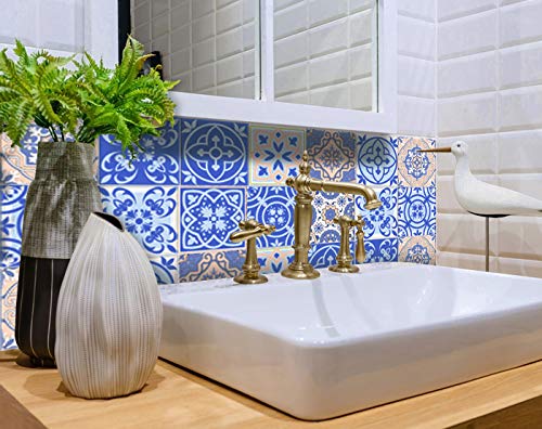 12 Adhesivos Para Azulejos Azules 30x15 Cm – Vinilo Autoadhesivo Impermeable Para Cocina Y Baño, Cubre 0.54 M²