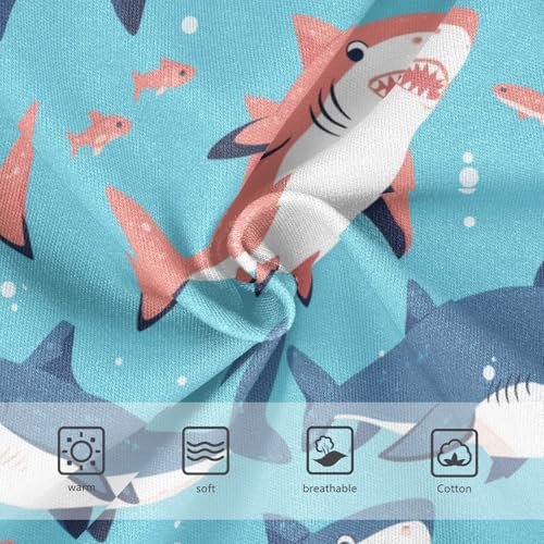 Wusikd Cartoon Shark Fishes Girls' Underwear Cotton Cute Girls Briefs Soft Toddler Underwear 2T3