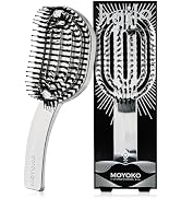 MOYOKO Vented Detangler Brush for Fine, Wavy, Straight, Curly and Thick Hair - No Pull Brush (Sil...