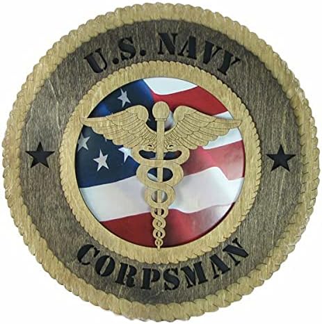 Navy Corpsman Plaque with American Flag