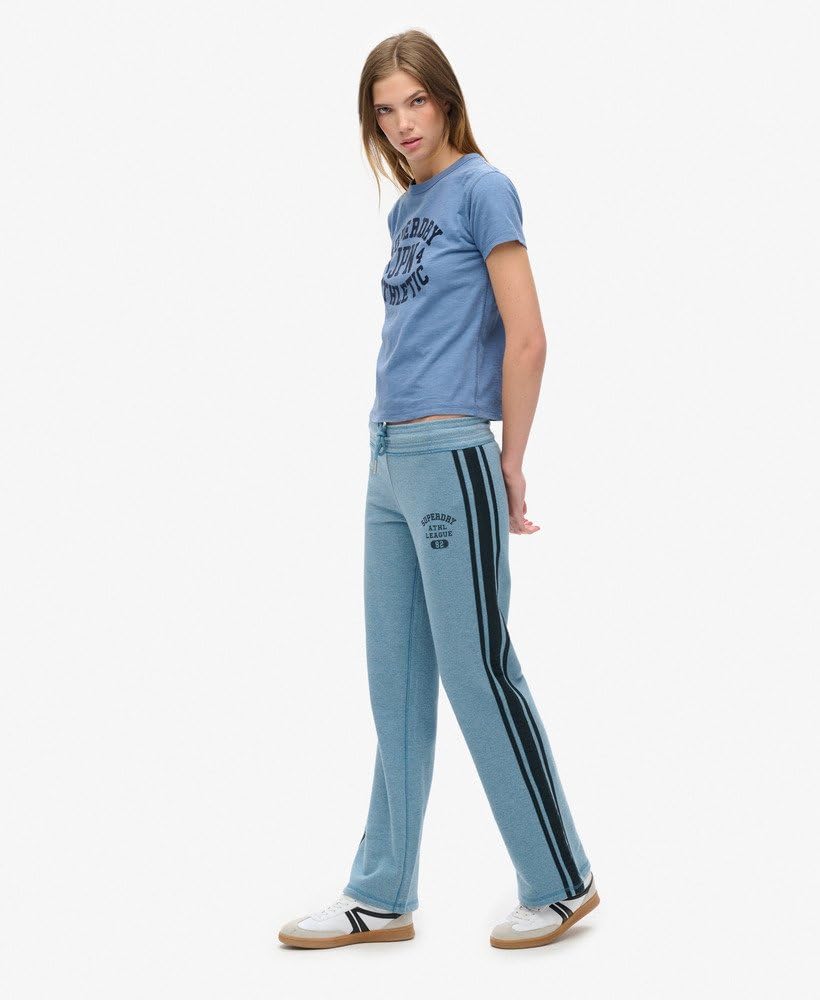 Superdry Damskie spodnie do biegania Athletic Essentials z paskami i zawinięciem