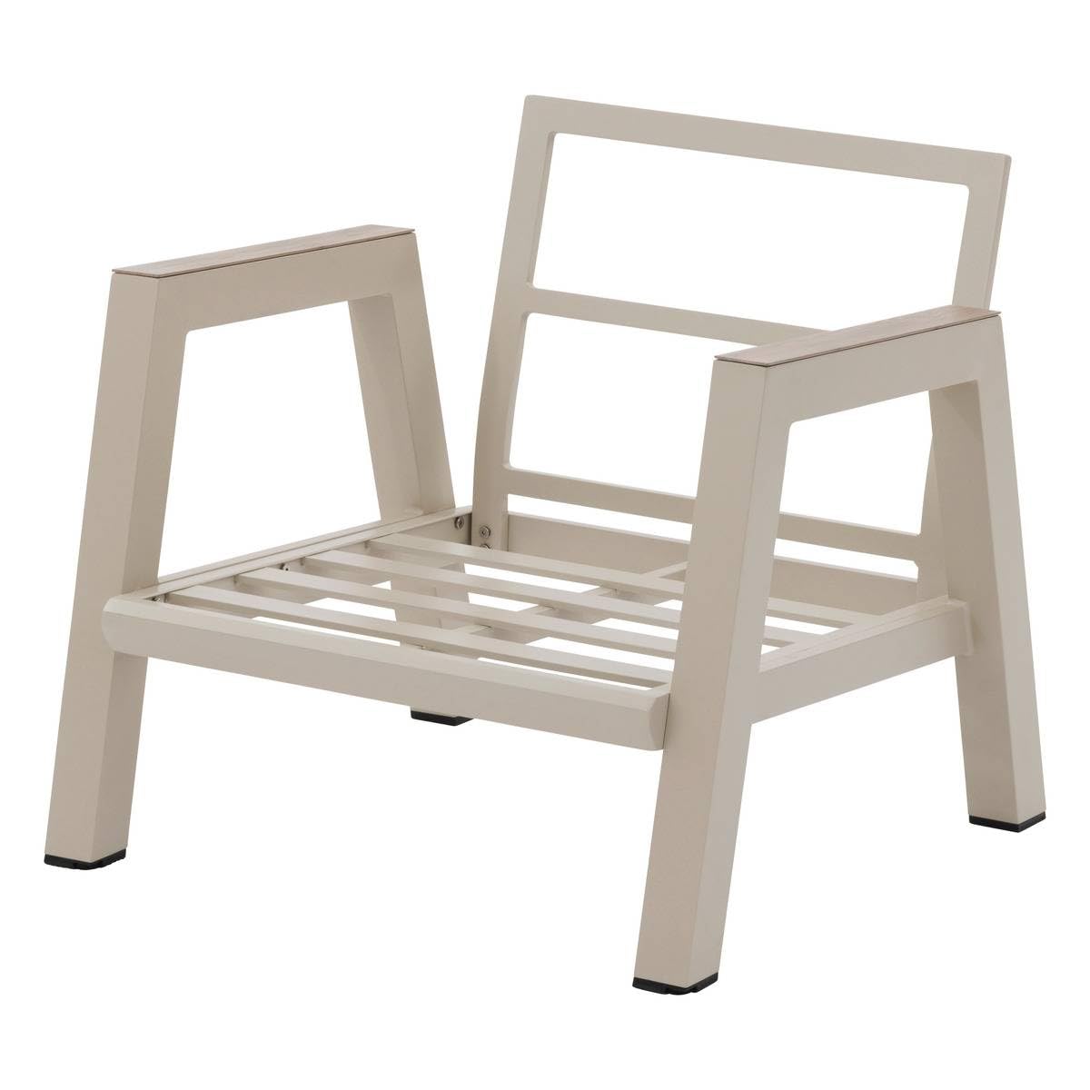 HESPERIDE - Salon de Jardin Axiome 5 Places Beige Argile - Aluminium Anti-Rouille - Coussins Déhoussables, Déperlants - Mobilier d'Extérieur pour Jardin, Patio