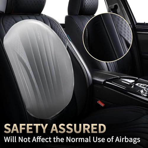 Image of FLORICH Car Seat Covers, Black Leather Car Seat Covers Front Seats, Premium Leatherette Car Seat Cushion for Cars, Automotive Seat Protectors Universal Fit for Most Sedans Cars SUV Trucks