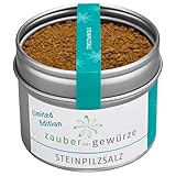 Zauber der Gewürze Steinpilzsalz, aus Fleur de Sel und Steinpilzen, mit intensivem Pilz-Aroma, ideal zum Würzen von Pilzgerichten wie Risotto, Pasta, Saucen und Suppen, 75 g