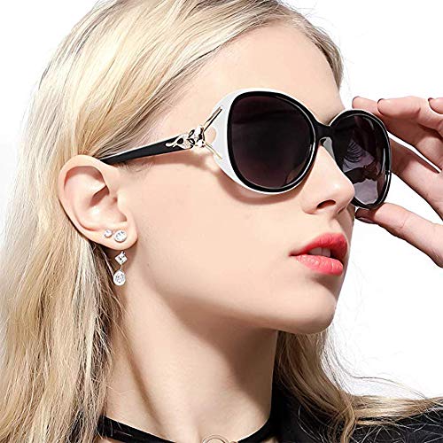 Classic Polarized Oversized Sunglasses for Women HD Lens UV Protection shades Fashion Retro Goggle Designer Eyewear (White Frame/Shades Grey Oversized Polarized Sunglasses) Classic Polarized Oversized Sunglasses for Women HD Lens UV Protection shades Fashion Retro Goggle Designer Eyewear (White Frame/Shades Grey Oversized Polarized Sunglasses)