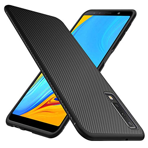 Toppix Funda para Samsung Galaxy A7 2018, Carcasa de [TPU] para teléfono móvil - Cover [Ultra-Delgado] en Negro