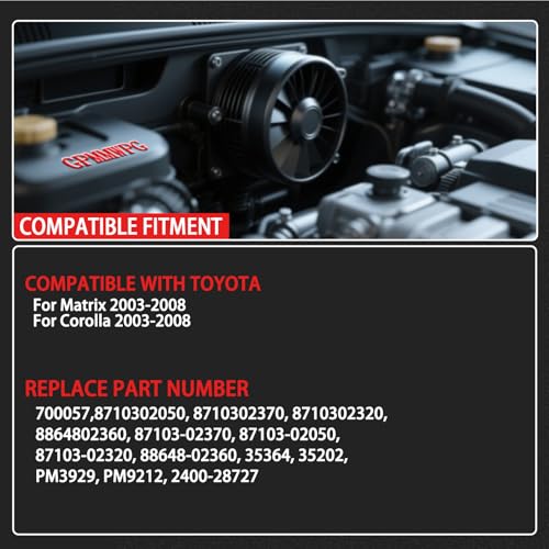 Image of 700057 HVAC Heater Blower Motor Fan Front Replacement Compatible with Toyota Matrix 2003-2008, for Toyota Corolla 2003-2008, Replaces# 8710302050, 8710302370, 8710302320, 8864802360,PM9212