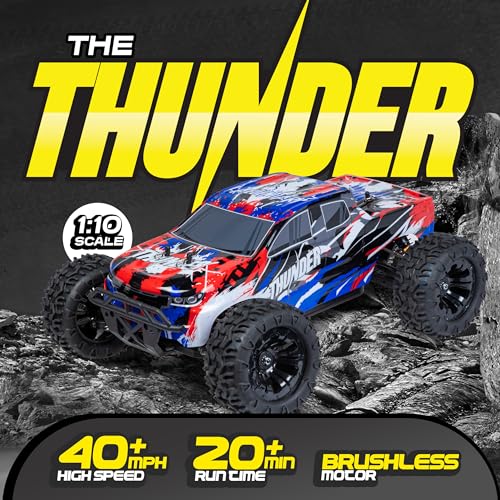 LAEGENDARY 1:10 Scale Brushless RC Cars 65+ km/h Speed - Remote Control Car 4x4 Off Road Monster Truck Electric - All Terrain Waterproof Toys for Adults - 2 Body Shell + Connector for 30+ Mins Play