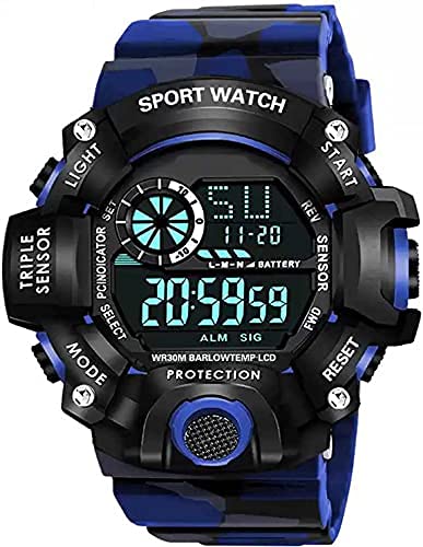 SELLORIA Digital Sport Day and Date Display Multi Dial Watches for Boy and Men Watch Kids (Military Blue) (B09CW7GFCX) Amazon Price History, Amazon Price Tracker