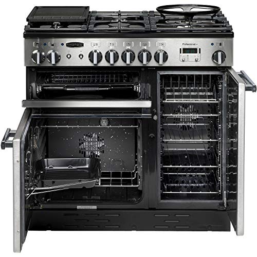 Rangemaster PROP90DFFSS/C Freestanding Range Cooker, Two Fan Ovens, AA Rated, 5 Burner Gas Hob, Stainless Steel - Image 6