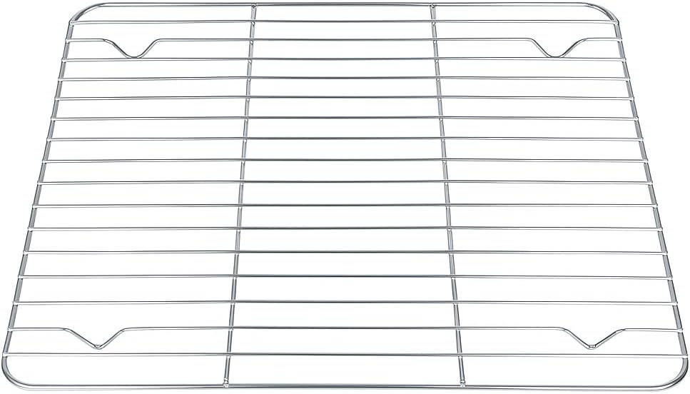 Baking Tray with Cooling Rack, Stainless Steel Rectangular Baking Mould, Cake Tray, Oven Tray with Cooling Rack for Baking, Cake Rack for Roasting, Serving, Non-Toxic, Dishwasher Safe, 31 x