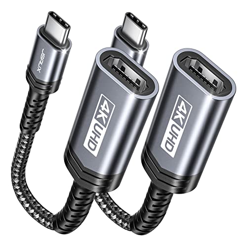 JSAUX USB C to HDMI Adapter 2Pack, 4K USB Type C to HDMI Female Adapter [for Thunderbolt 3] Compatible with iPhone 16 Pro Max/15, MacBook Pro/Air, Surface, Galaxy S21 S20 Ultra, Dell XPS -Grey