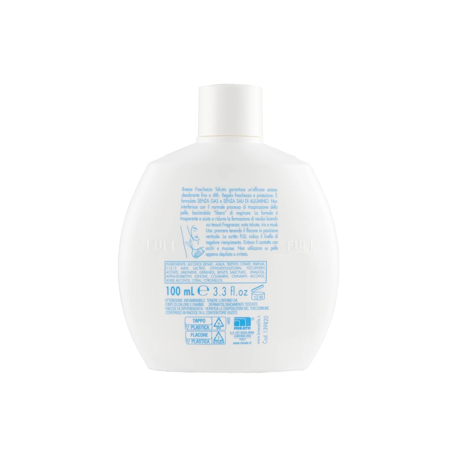 Deodorante Squeeze Freschezza Talcata No Gas Pelli Sensibili 100ml (6 Unità)