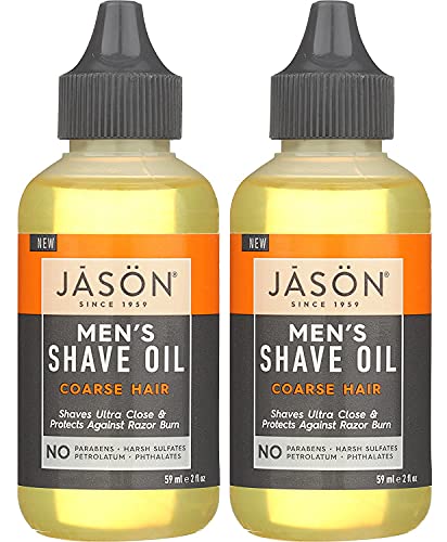 LASR JASON Men's Coarse Hair Shave Oil, 2 Bottles - 2 oz. (Packaging May Vary) Lotion Alternative Beard Hair Care