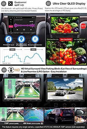 ATOTO S8 Pro S8G2104PR-A Podwójne DIN Andriod Sprzęt wideo do montażu w desce rozdzielczej,2 Bluetooth z aptX HD,Tethering przez USB,Android Auto i CarPlay,VSV i LRV,Wbudowany modem komórkowy 4G