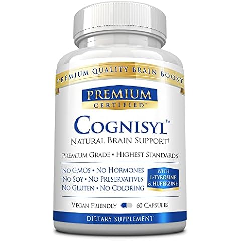 Premium Certified Cognisyl - Boost Memory, Mental Performance, Energy, and Focus.Vitamin B Complex, St. John's Wort, DMAE Bitartrate, BioPerine - 60 Capsules Cover