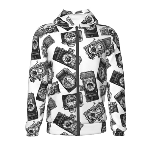 Photo Cameras Kids Pullover Hoodies Boys Zip Up Sweatshirts Girls Athletic Clothes with Pocket2