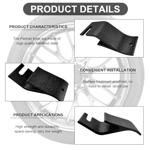 Image of KVAEY Motorcycle Tire Bead Installation Holder Hook, Off-Road Tire Removal Install Assistance Tool, Universal Wheel Tire Changing Tool for Dirt Bike, Motorcycle Accessories (Black)