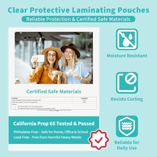 Hojas de laminación de 2.5x4.25 pulgadas con orificio para proteger identificaciones 5