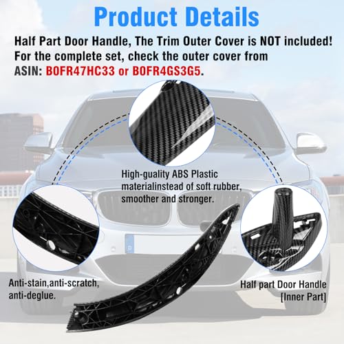 Image of Jaronx Compatible with BMW Door Handle Replacement 3 Series 4 Series, 2PCS Left Front &Right Front Door Pull Handle for BMW 320i,328i,330i,335i F30 /F31 &428i,435i F32 /F36 (Carbon Fiber Pattern)