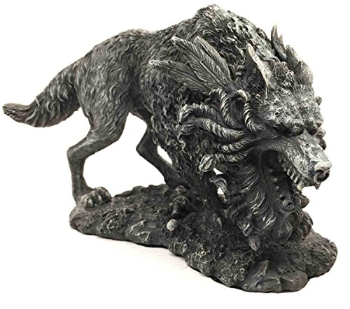Gifts & Decor Viking Norse Mythology Fenrir Vánagandr Giant Wolf Figurine Poetic Edda Statue