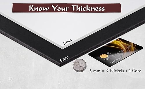 The Foamory EVA-Schaumstoff für Cosplay, 5 mm (1–10 mm), schwarz oder weiß, Blatt à ca. 35,5 x 99 cm, ultra hohe Dichte von 85 kg/m³, Bastelschaumstoff