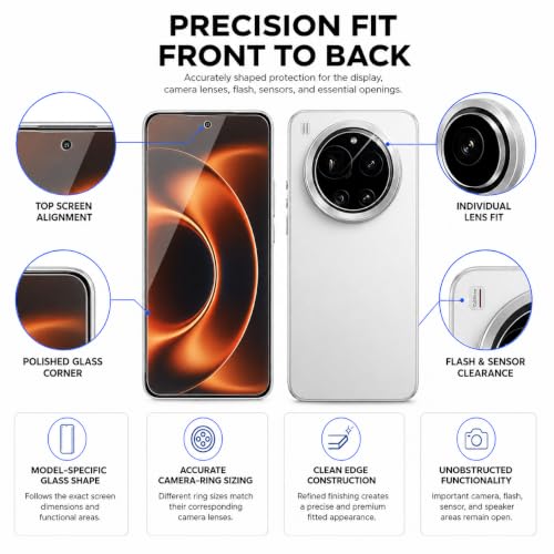 Image of FIRST MART Tempered Glass for Xiaomi 17 Ultra 5G with Silver Camera Ring Guard & Installation Kit | HD Clear Edge-to-Edge Screen Protector, Scratch Resistant, Case-Friendly | Pack of 1