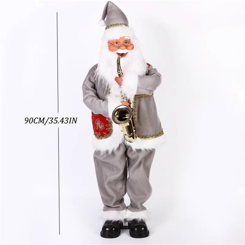 Papá Noel eléctrico de 90 cm Que Canta y Baila, Figura Musical animatrónica de tamaño Real, decoración navideña para la Entrada de un Hotel o Centro Comercial.,B