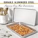 Commercial Quality Baking Sheet Pan Set, Natural Aluminum Cookie Sheet, Umite Chef Warp Resistant Baker's Half Sheet Pan, Large Thick Cookie Tray Pans for Baking, Roasting(2 Pack, 18X13In)