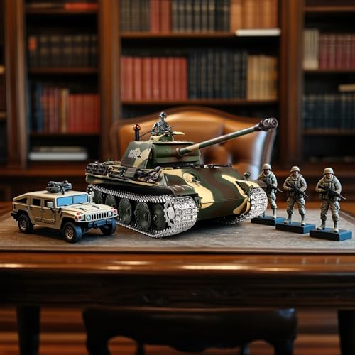 Image of 1 /16 RC Tank, Heng Long German Panther Type G RC Battle Army Toy with Smoke, Sound, Lights, 2.4G Remote Control Tank That Shoot with Upgraded Metal Tracks, Idler and Sprocket Wheel, Steel Gearbox