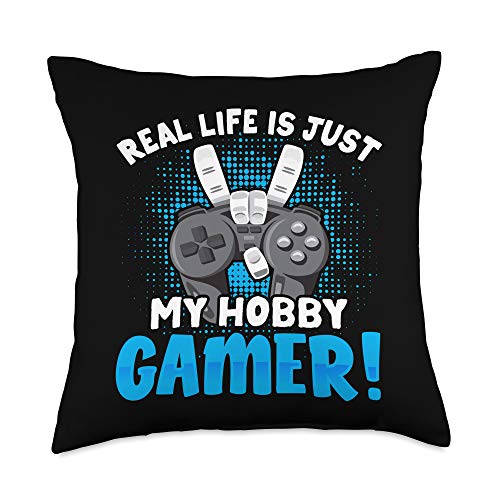 Zone 365 Geek Gamer Gaming Real Life Is Just My Hobby Gamer Gaming Throw Pillow 18x18 Multicolor From Amazon Accuweather Shop