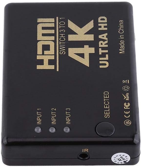 Image of SANCY 3-Port HDMI Switch 3-in 1-Out with Remote Control - Full HD 1080P, 3D Support - HDMI Selector for Blu-ray, PS4, PS3, PVR, Netflix, Kodi, and Streaming Devices