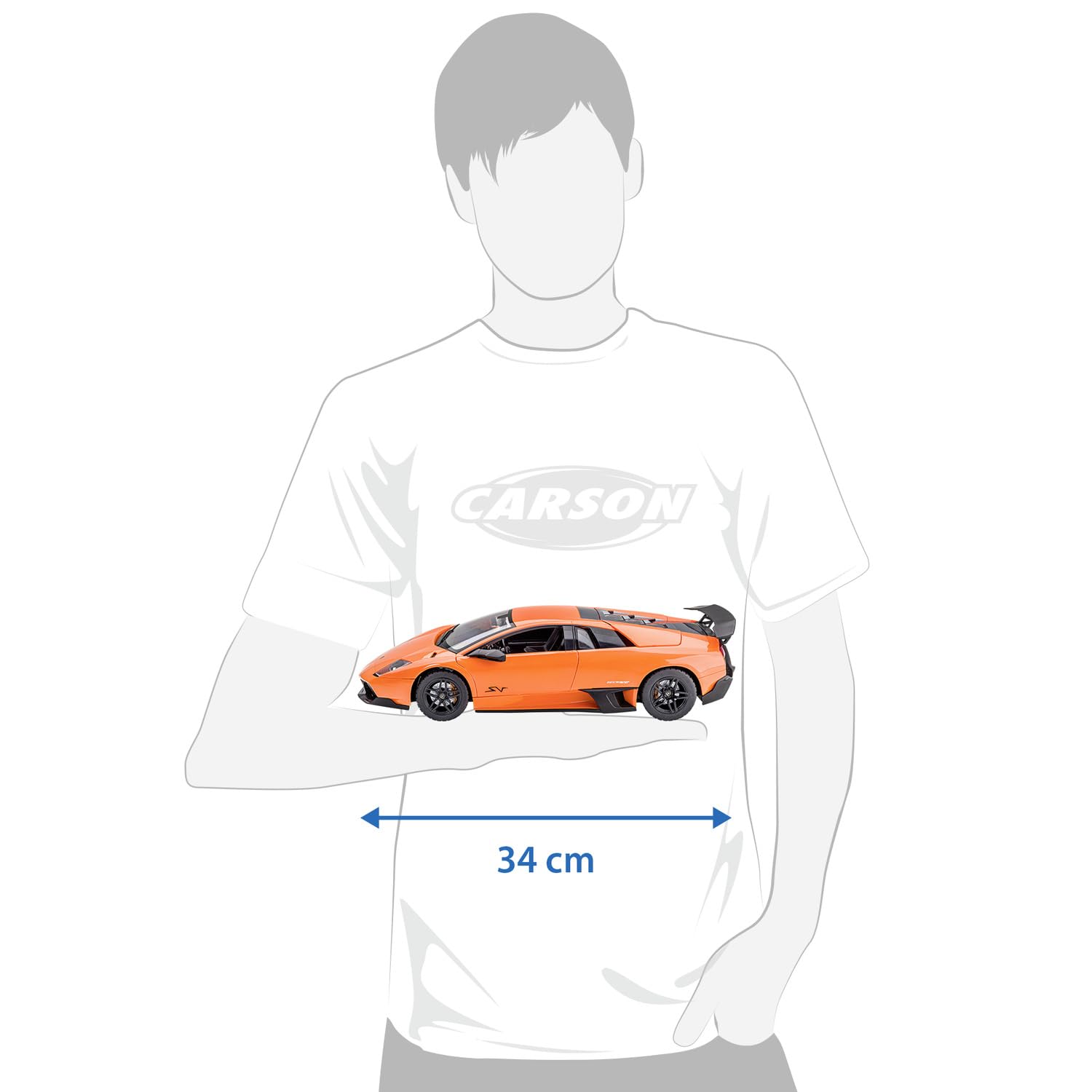 Carson 1:14 Lam.Murcielago SV2.4G 100% RTRorange - Coche teledirigido, iluminación LED, RC, vehículo RC, RC Auto 1:14, Juguete teledirigido