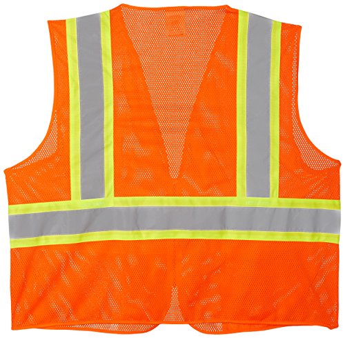 Image of Radians SV22-2ZOM-XL Polyester Mesh Economy Class 2 High Visibility Zipper Closure Vest with Two-Tone Trim, X-Large, Orange