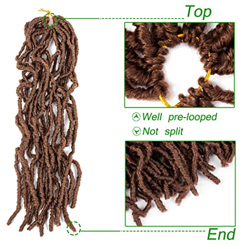 Soft Locs 18 Inch Faux Locs Crochet Hair 7 Packs Nu Locs Pre-Looped Crochet Locs Hair Brown Wavy Faux Locs Synthetic Hair Extensions (18 Inch (Pack Of 7), 30#)… #TOP2