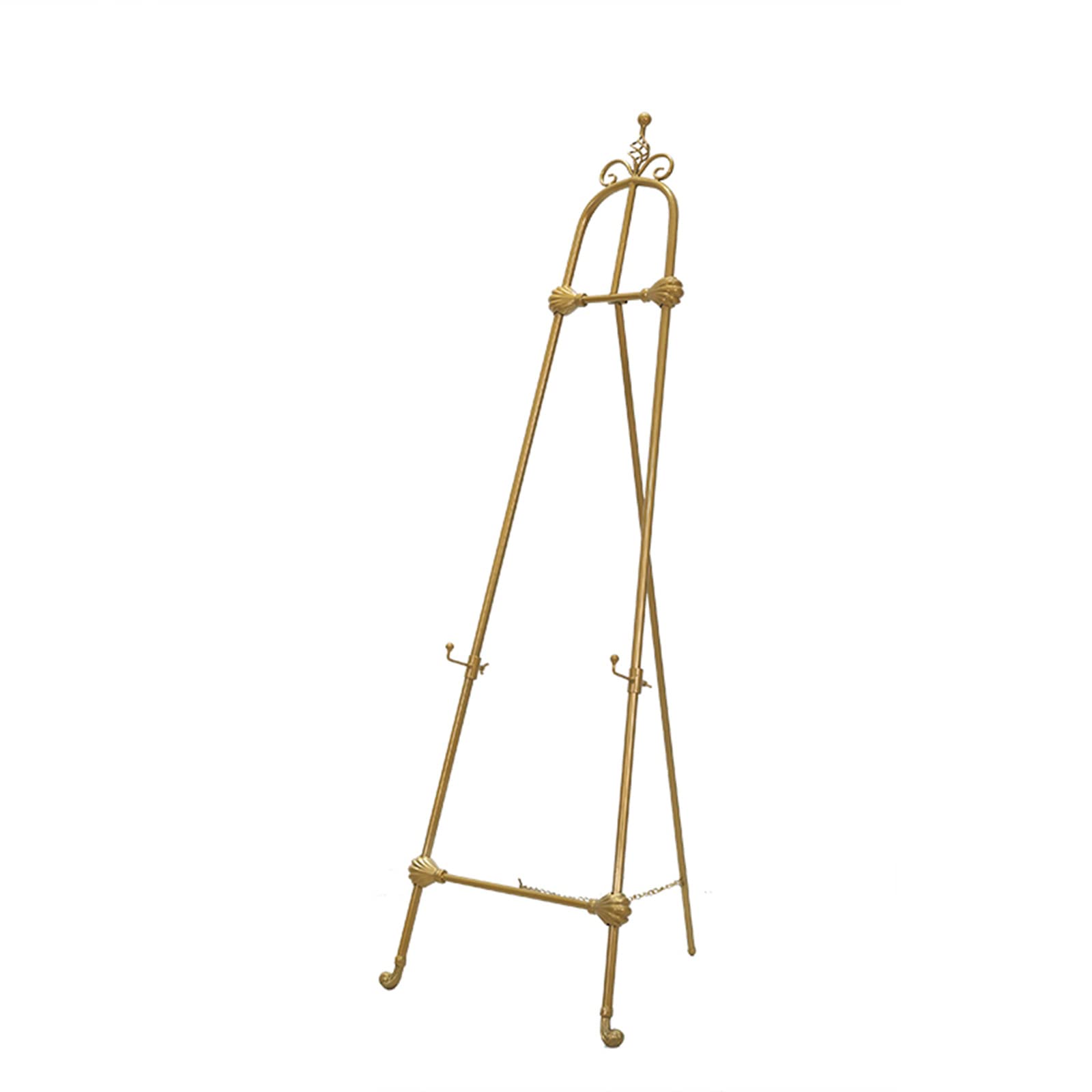 Caballete de 120/150 cm de alto, caballete de metal plegable, caballete de arte portátil para piso, caballete de artista para pintar, dibujar, dibujar, ligero, negro/blanco/oro (tamaño: 120 cm, color: